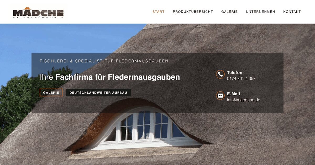 Webseite für ein Bauunternehmen
