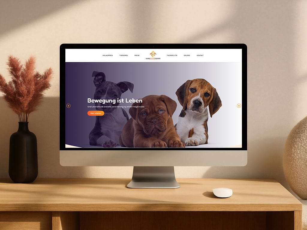 Webseite einer Hundephysiotherapie
