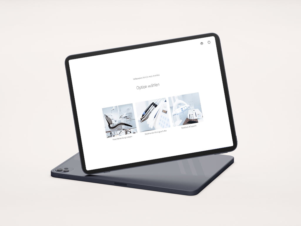 Zahnmedizinische Anwendung auf einem Tablet