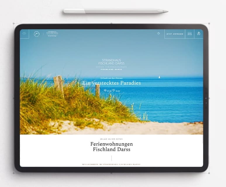 Webseite für Ferienwohnungen an der Ostsee