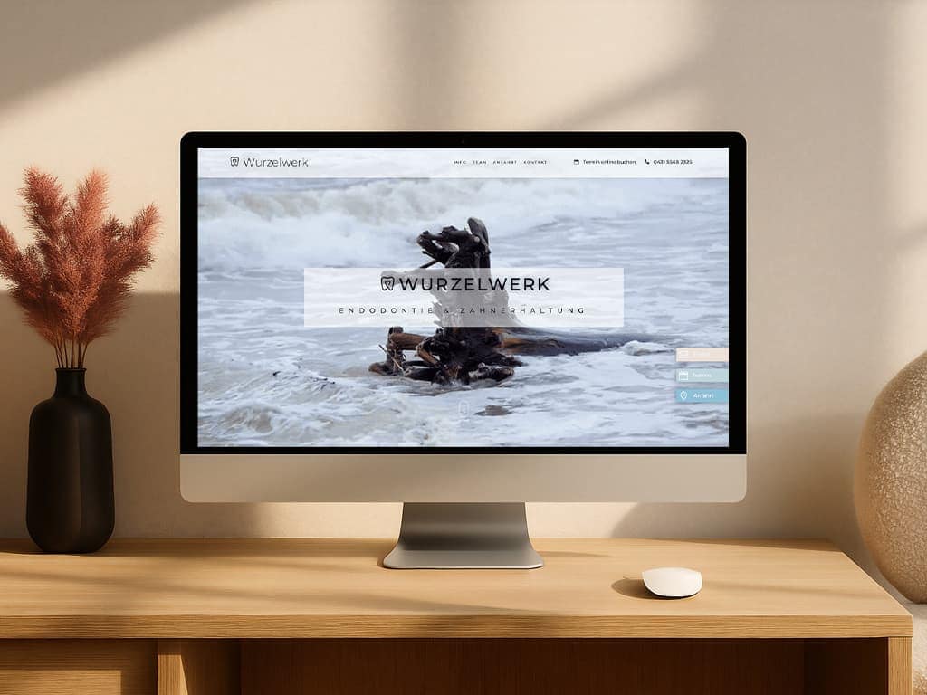 Webseite einer Zahnarztpraxis für Endodontie