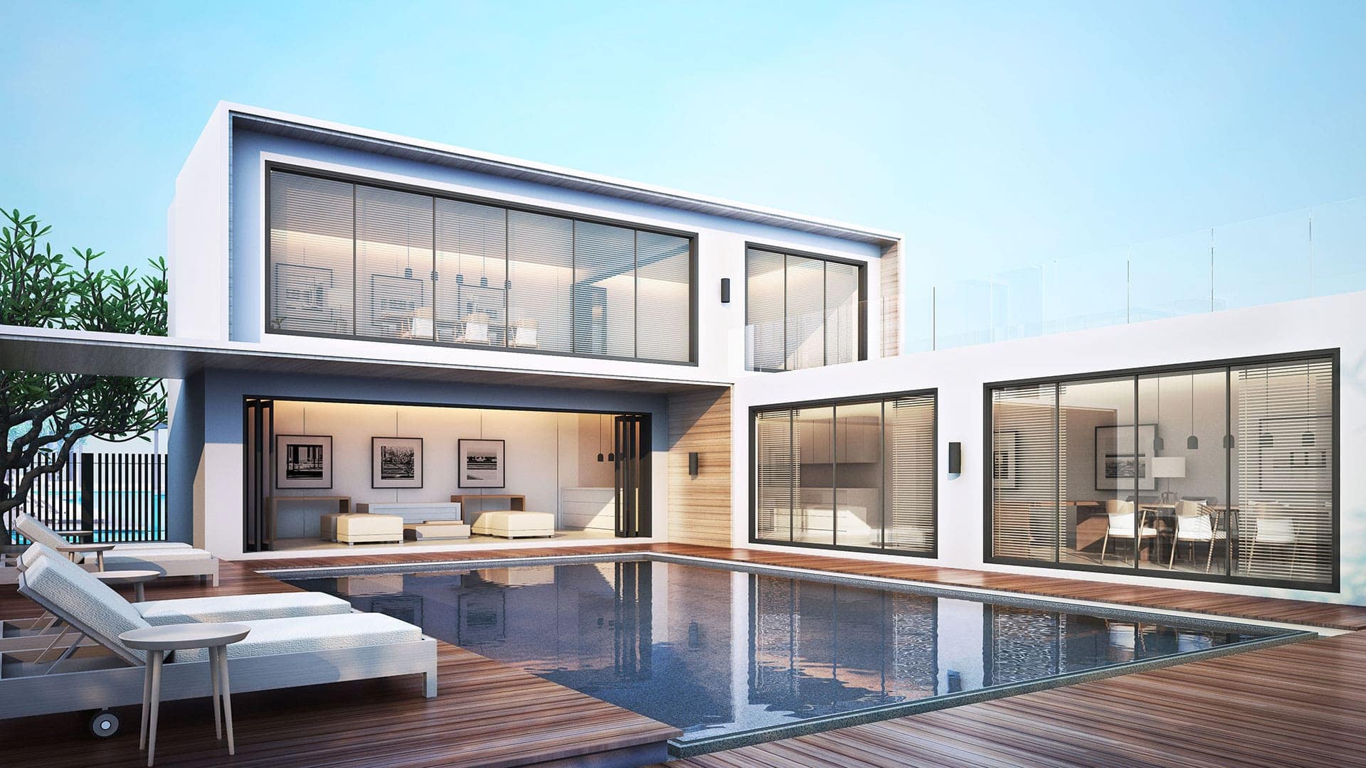 Moderne Architektur im Abendlicht – Projekte, an denen wir arbeiten