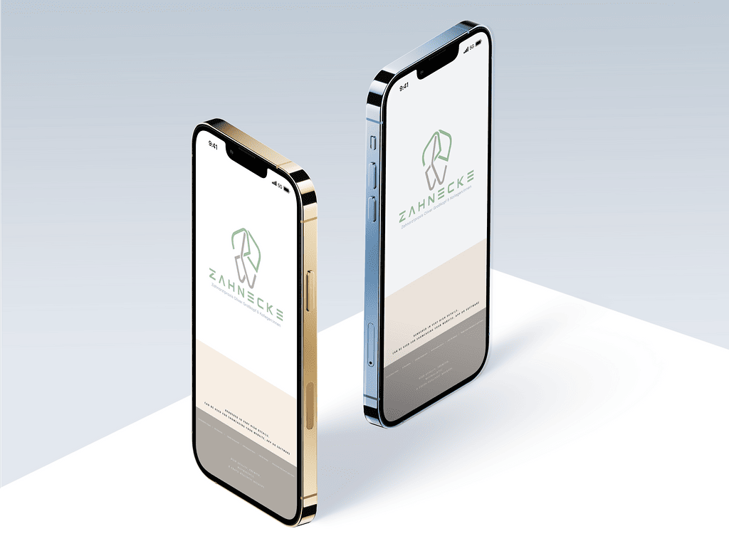 Website der Zahnarztpraxis Zahnecke Kiel auf zwei Smartphones